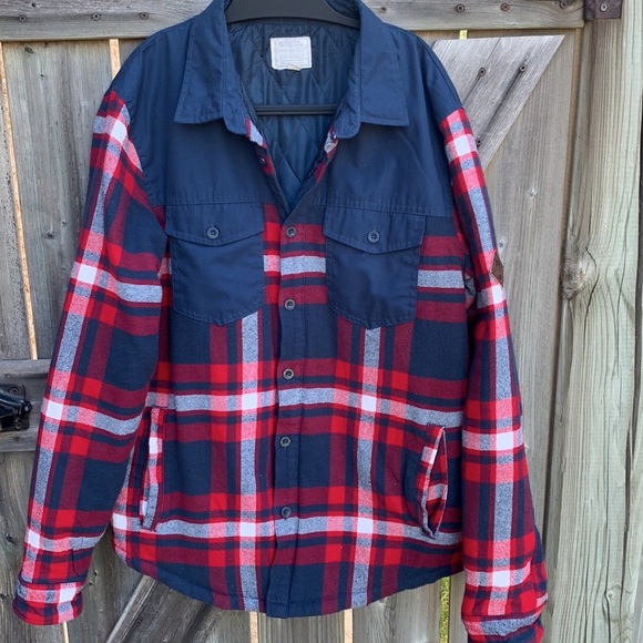 Mountain Warehouse Quilted Flannel Button down Men’s Plaid Shirt Jacket Size M - Picture 2 of 15
